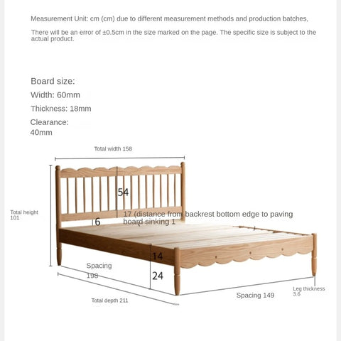 Oak solid wood children's bed<
