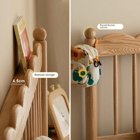 Oak solid wood children's bed<