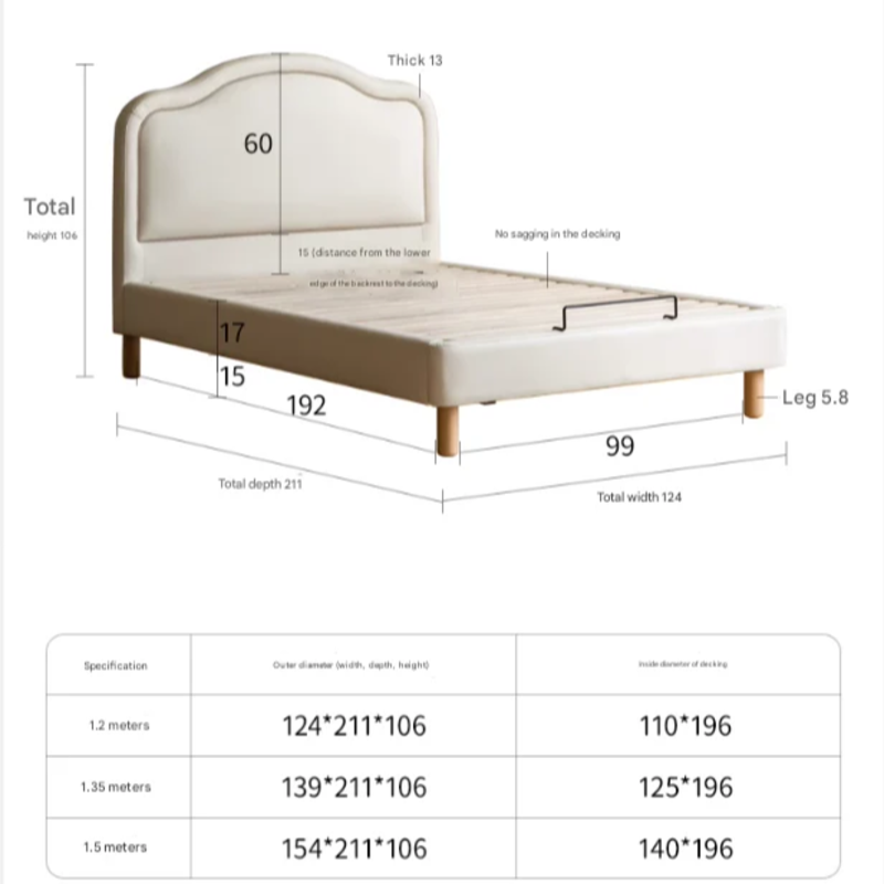 Organic Leather Cream Style Soft Kid's Bed