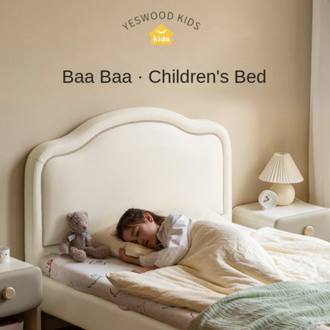 Organic Leather Cream Style Soft Kid's Bed