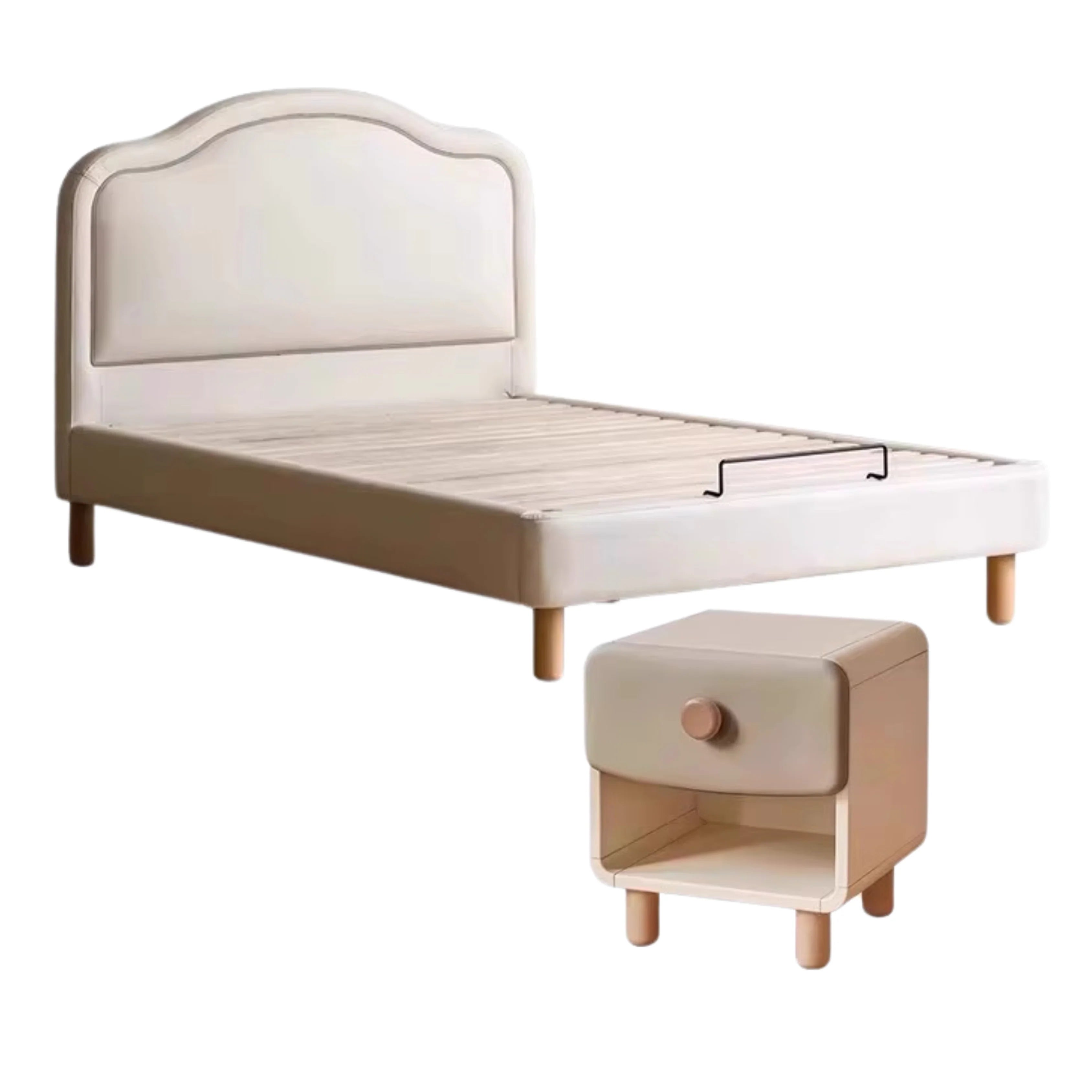 Organic Leather Cream Style Soft Kid's Bed