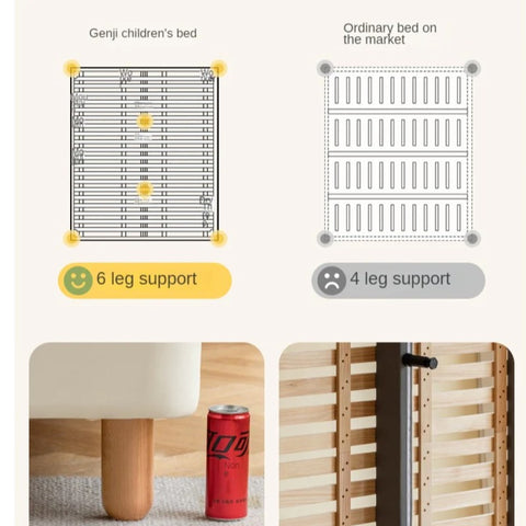 Children's Bed Modern Simple White Cream organic leather<