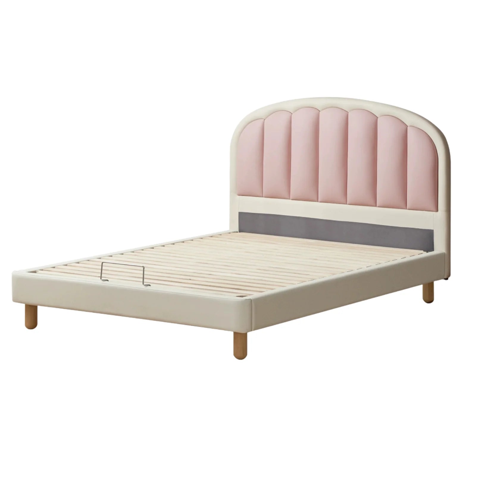 Children's Bed Modern Simple White Cream organic leather<