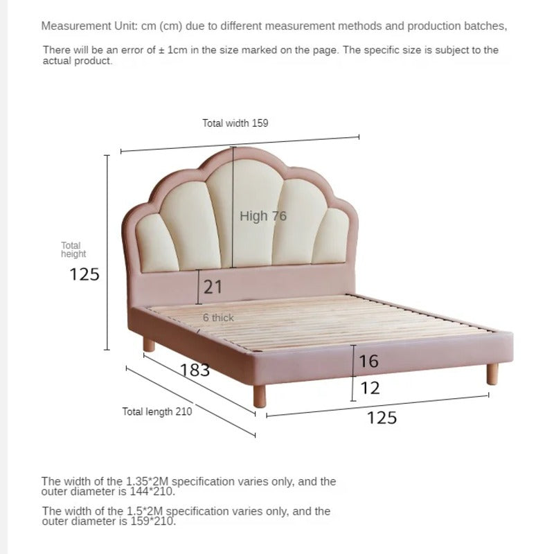 Organic Leather kid's Bed princess bed<