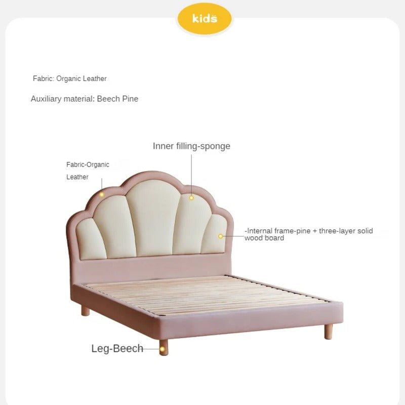 Organic Leather kid's Bed princess bed<