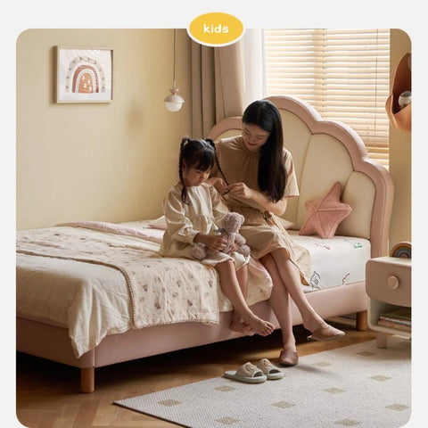 Organic Leather kid's Bed princess bed<