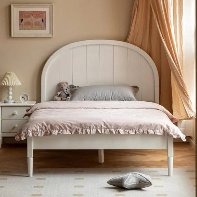 Poplar Solid Wood High Headboard Children's Bed.