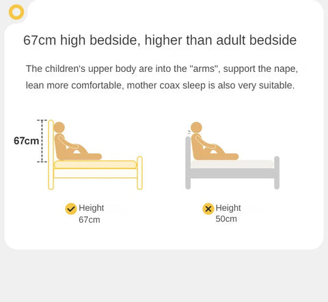 Poplar Solid Wood High Headboard Children's Bed.
