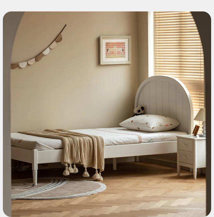 Poplar Solid Wood High Headboard Children's Bed.