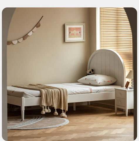 Poplar Solid Wood High Headboard Children's Bed.