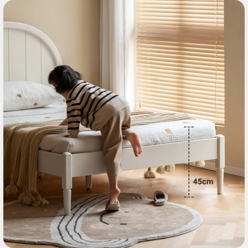 Poplar Solid Wood High Headboard Children's Bed.