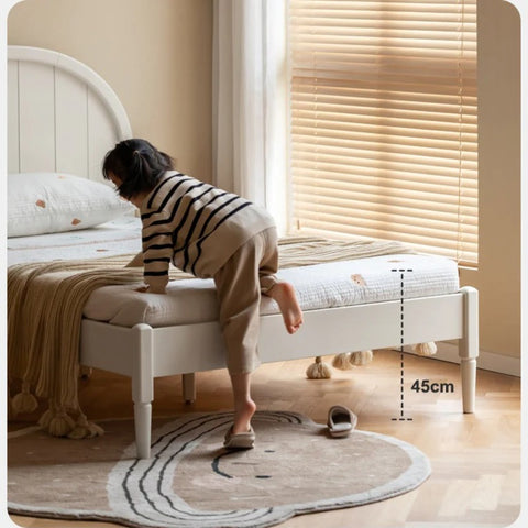 Poplar Solid Wood High Headboard Children's Bed.