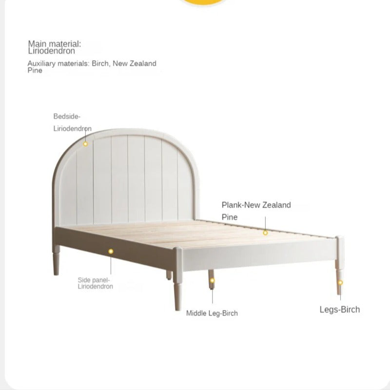 Poplar Solid Wood High Headboard Children's Bed.