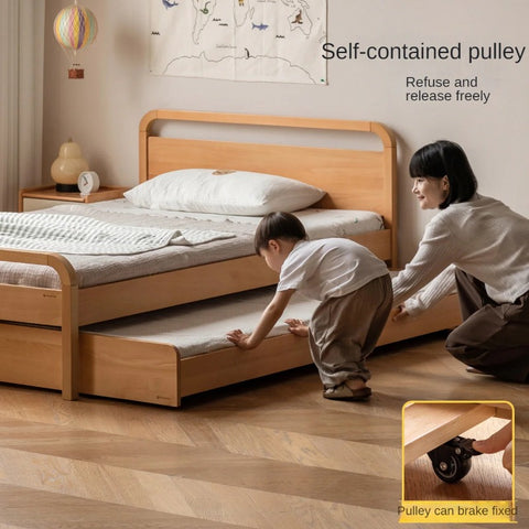 Beech Solid wood Space-saving bunk bed , mother's helper bed<