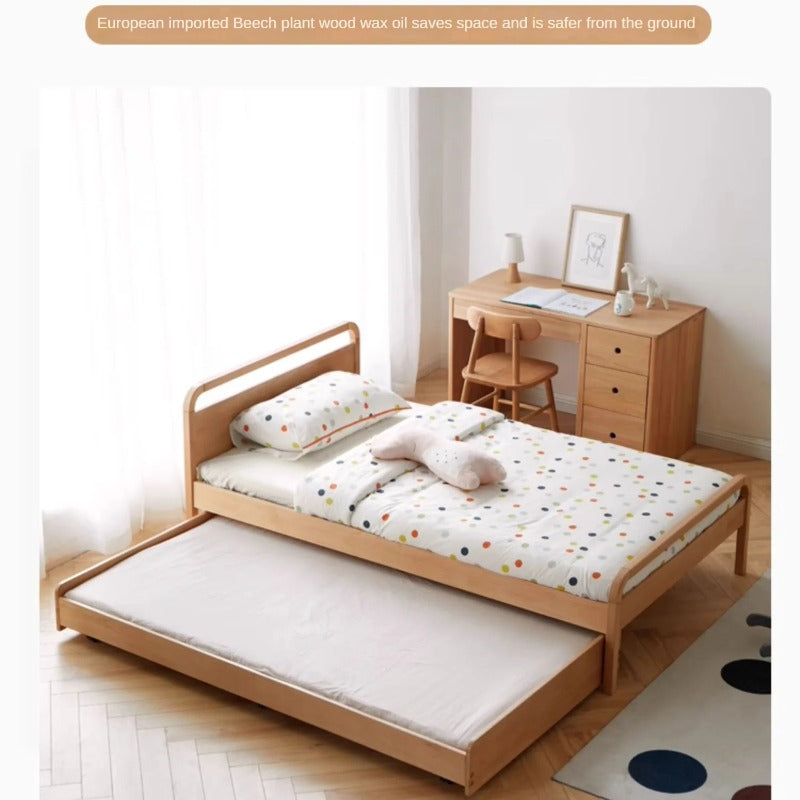 Beech Solid wood Space-saving bunk bed , mother's helper bed<