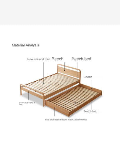 Beech Solid wood Space-saving bunk bed , mother's helper bed<
