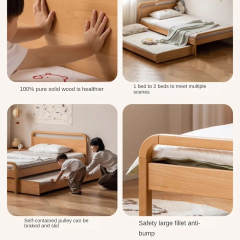 Beech Solid wood Space-saving bunk bed , mother's helper bed<