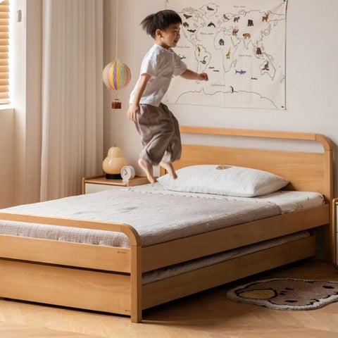 Beech Solid wood Space-saving bunk bed , mother's helper bed<