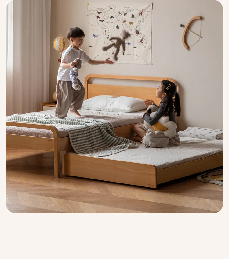 Beech Solid wood Space-saving bunk bed , mother's helper bed<