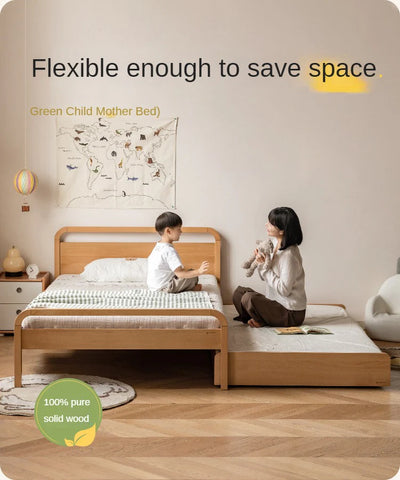Beech Solid wood Space-saving bunk bed , mother's helper bed<