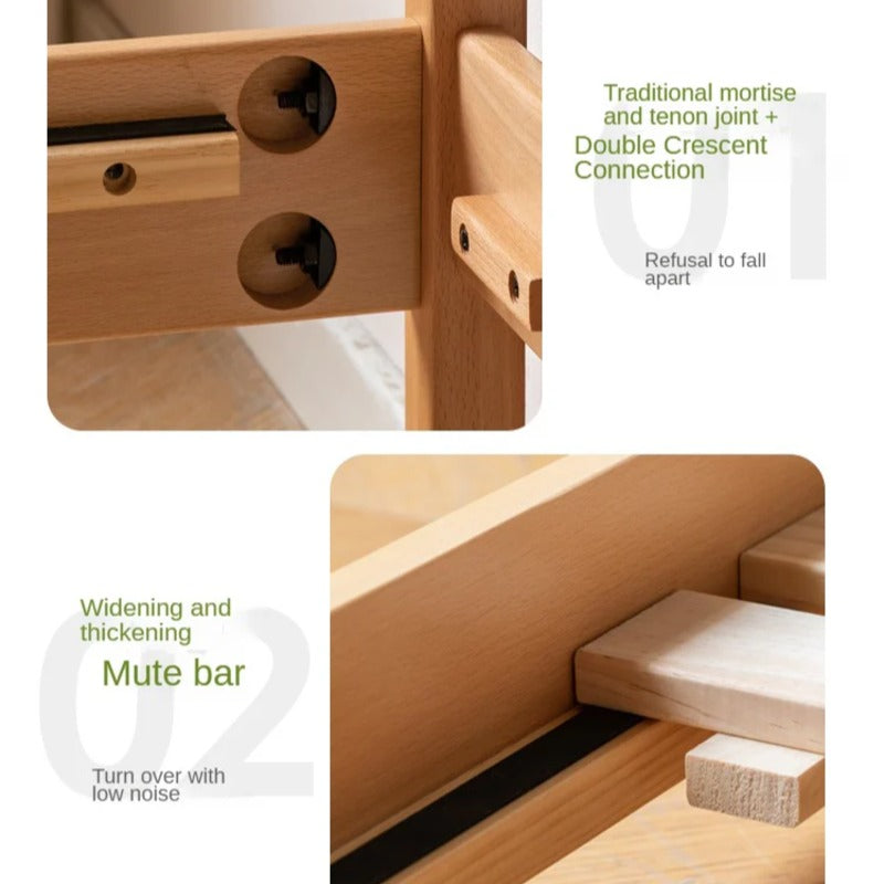 Beech Solid wood Space-saving bunk bed , mother's helper bed<