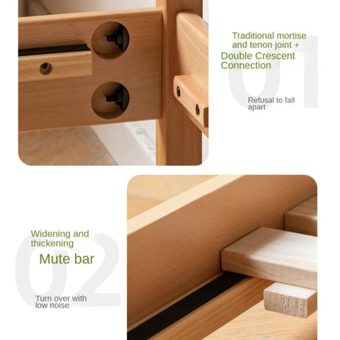 Beech Solid wood Space-saving bunk bed , mother's helper bed<