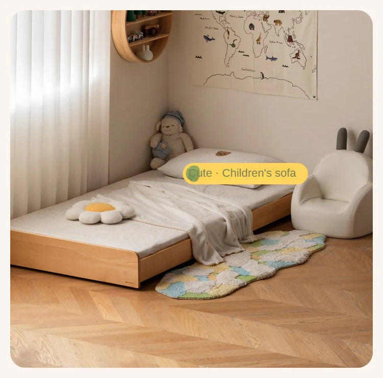 Beech Solid wood Space-saving bunk bed , mother's helper bed<