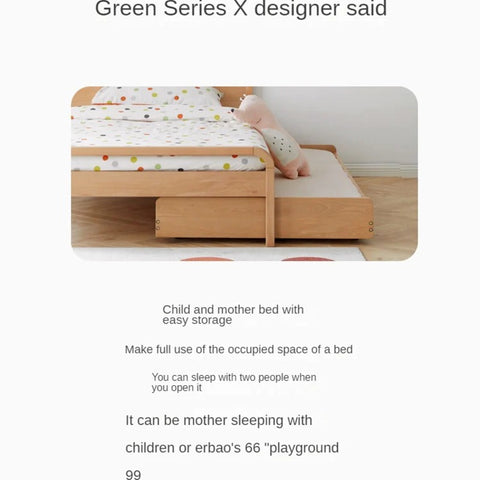Beech Solid wood Space-saving bunk bed , mother's helper bed<