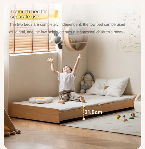 Beech Solid wood Space-saving bunk bed , mother's helper bed<