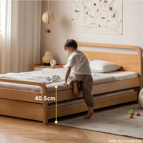 Beech Solid wood Space-saving bunk bed , mother's helper bed<