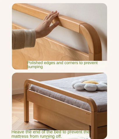 Beech Solid wood Space-saving bunk bed , mother's helper bed<