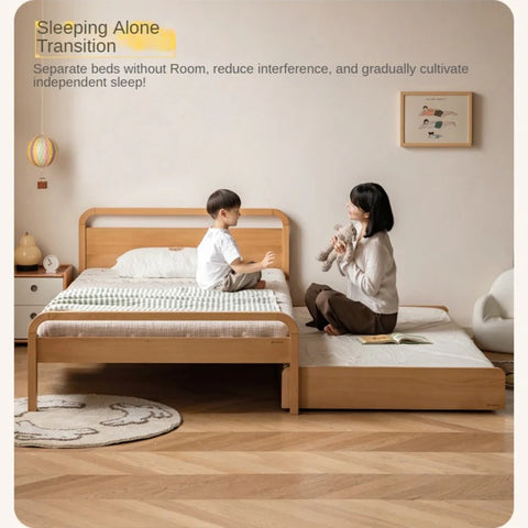 Beech Solid wood Space-saving bunk bed , mother's helper bed<