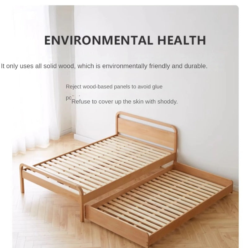 Beech Solid wood Space-saving bunk bed , mother's helper bed<