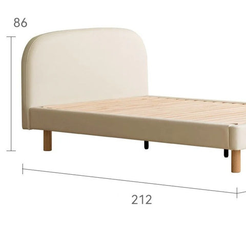 Organic leather Сhildren's bed cream bed<