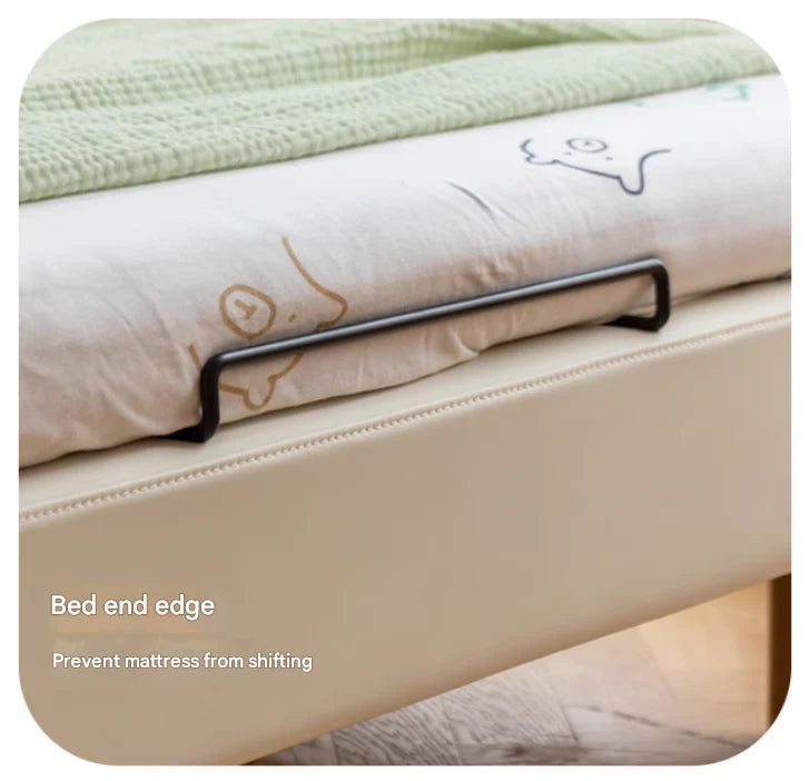 Organic leather Сhildren's bed cream bed<