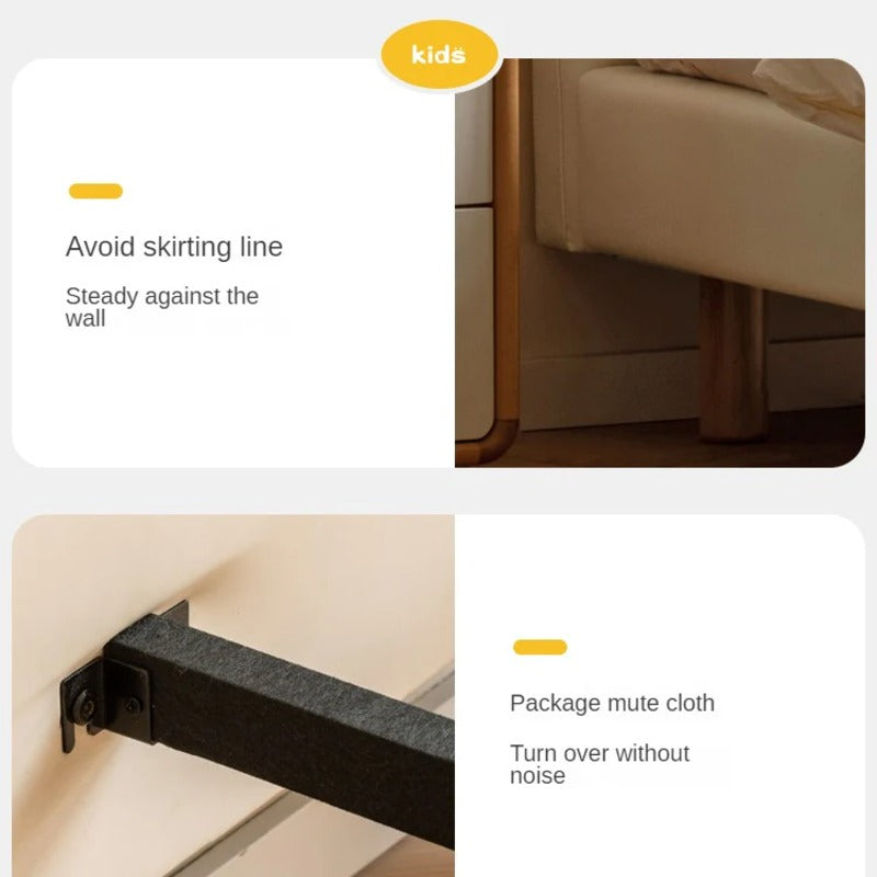 Organic leather Сhildren's bed cream bed<