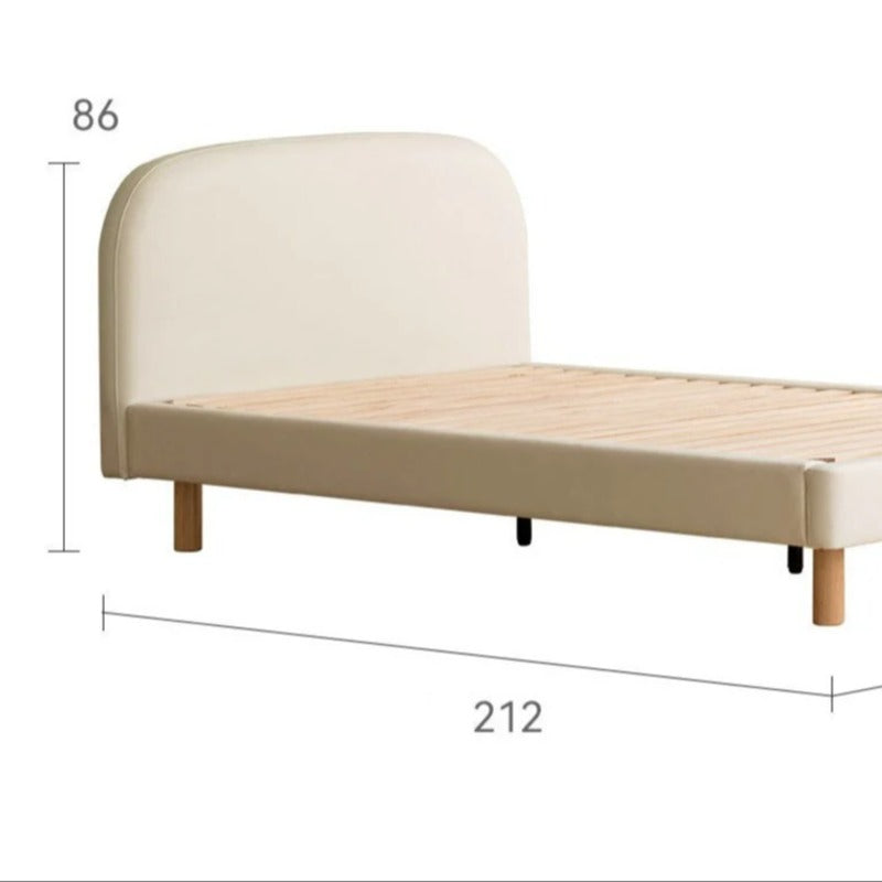 Organic leather Сhildren's bed cream bed<