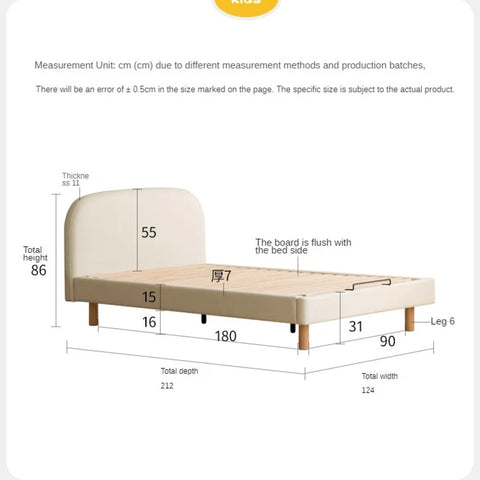 Organic leather Сhildren's bed cream bed<