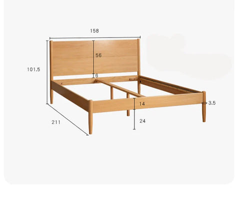 Beech solid wood Bed simple boys and girls<