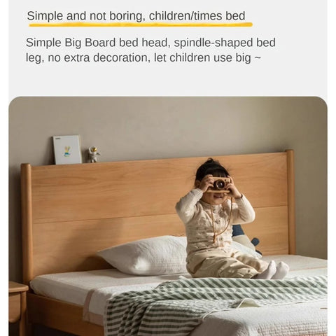 Beech solid wood Bed simple boys and girls<