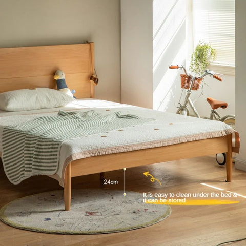 Beech solid wood Bed simple boys and girls<