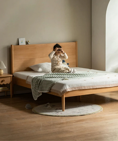 Beech solid wood Bed simple boys and girls<
