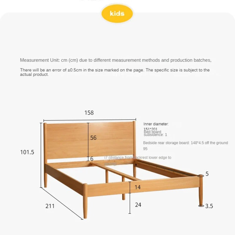 Beech solid wood Bed simple boys and girls<