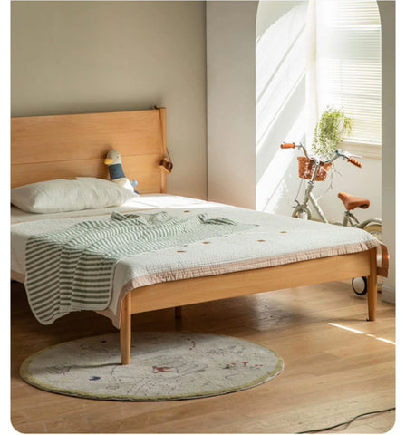 Beech solid wood Bed simple boys and girls<