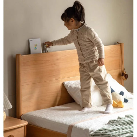 Beech solid wood Bed simple boys and girls<