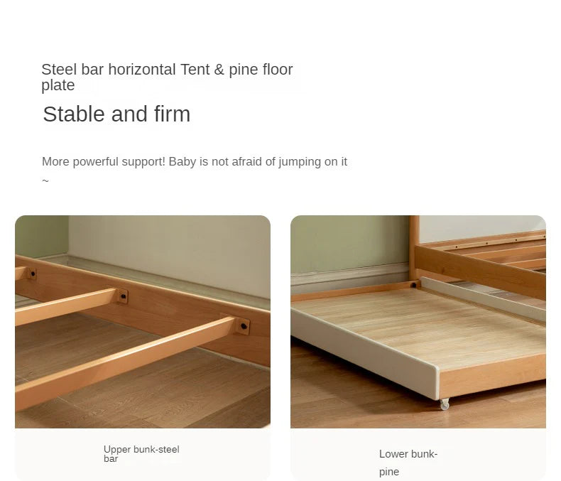 Beech solid wood Kids bed multi-functional bunk bed<