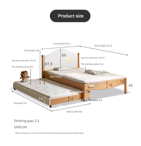 Beech solid wood Kids bed multi-functional bunk bed<