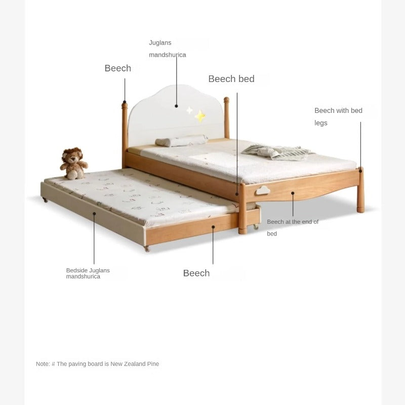 Beech solid wood Kids bed multi-functional bunk bed<