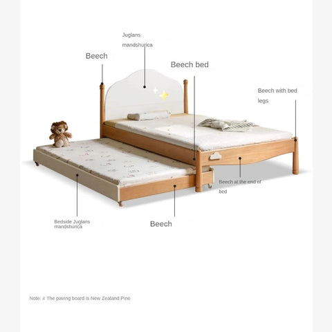 Beech solid wood Kids bed multi-functional bunk bed<