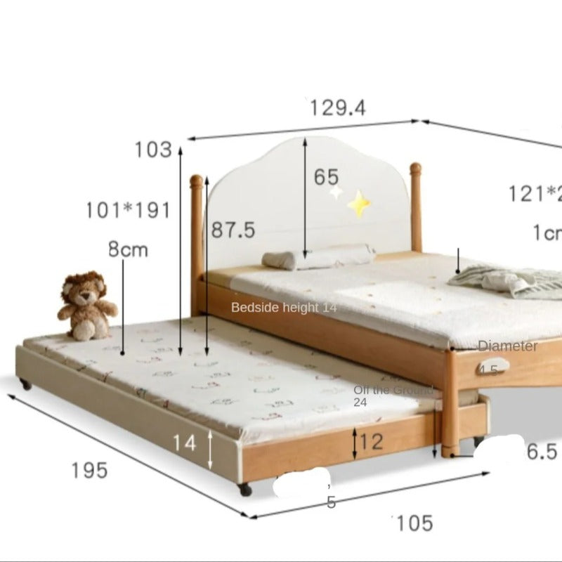 Beech solid wood Kids bed multi-functional bunk bed<